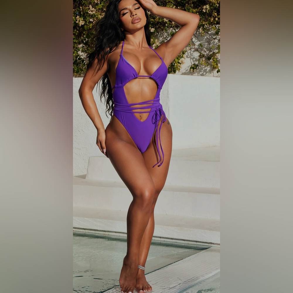 Fashion Nova Purple One Piece Swimsuit